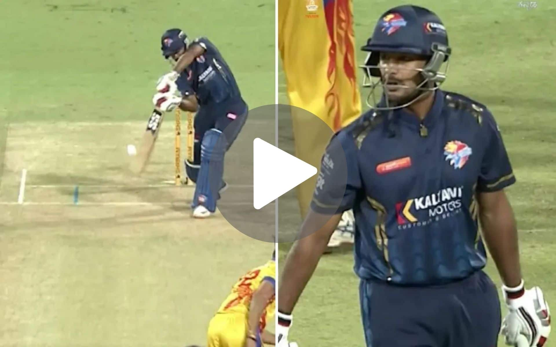 [Watch] Mayank Agarwal Keeps Failing In Maharaja Trophy With Back-To-Back Golden Ducks